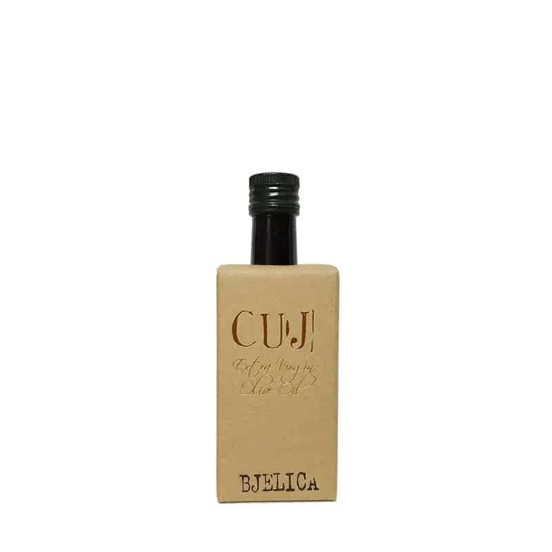 Cuj Bjelica extra virgin olive oil bottle from Sveta Marija na Krasu, Istria, Croatia