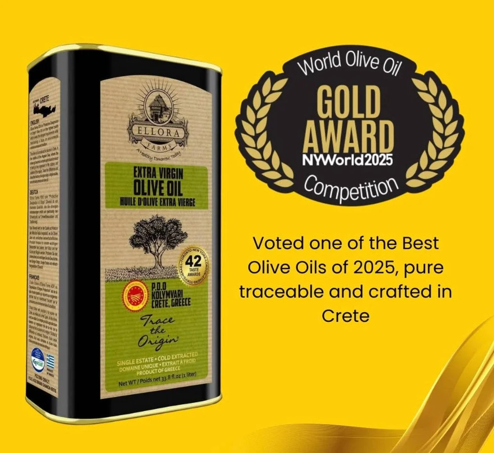 Ellora Farms Traceable Kolymvari Estates Greek Extra Virgin Olive Oil