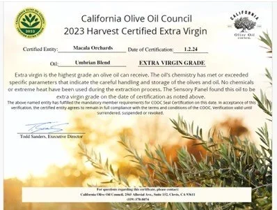 Macala Umbrian Blend Extra Virgin Olive Oil