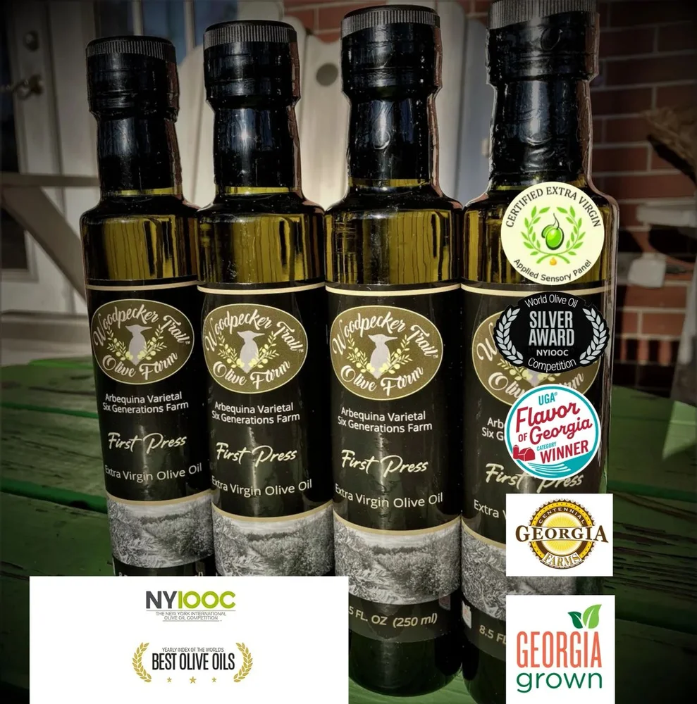 Woodpecker Trail Olive Farm First Press Extra Virgin Olive Oil